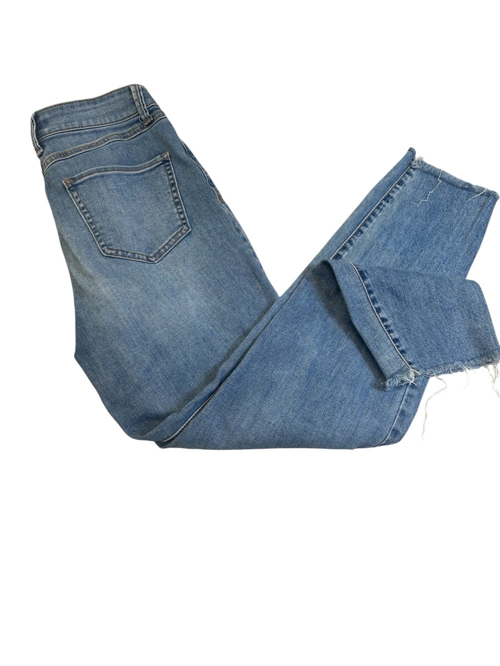 RSQ High Rise Skinny Jeans Size 5 Medium Wash Frayed Hem Stretch Denim GUC